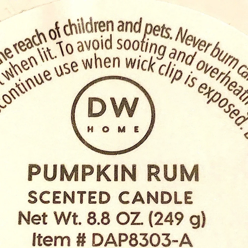 DW HOME CANDLE PUMPKIN RUM APOTHECARY 1 WICK 8.8 oz RICHLY SCENTED NEW - Picture 6 of 6